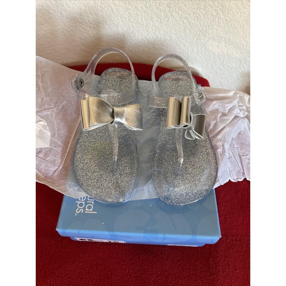 Little Girls Sandals Size 12 Hibiscus Clear New Natural Steps